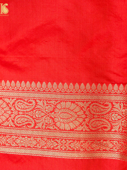 Handloom Banarasi Katan Silk Zari Tanchoi Saree