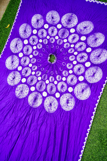 Handwoven Pure Silk Maharani Bandhani Hands Free Saree