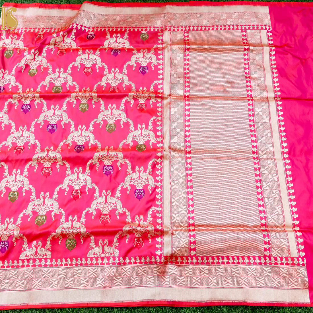 Banarasi Katan Silk Handwoven Kadwa Jaal Saree