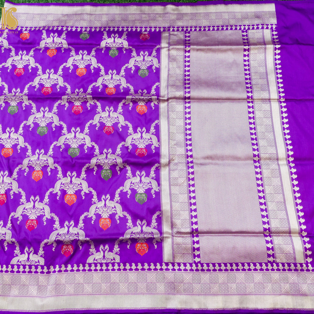 Banarasi Katan Silk Handwoven Kadwa Jaal Saree