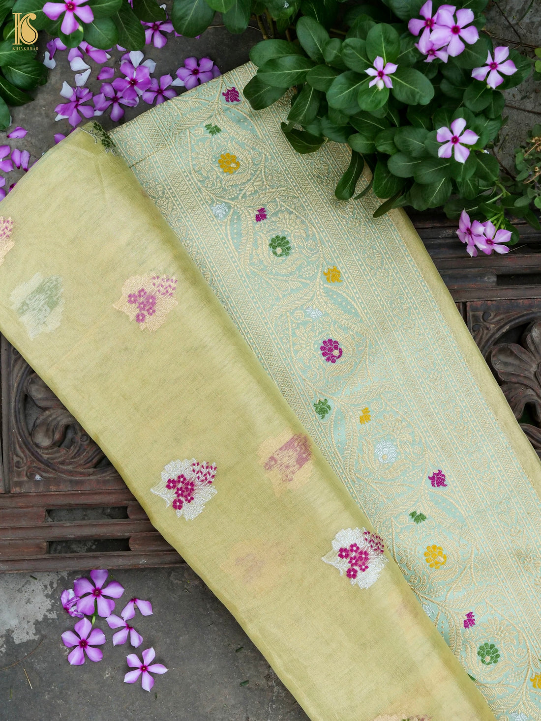 Handloom Banarasi Pure Silk Tissue Kadwa Saree