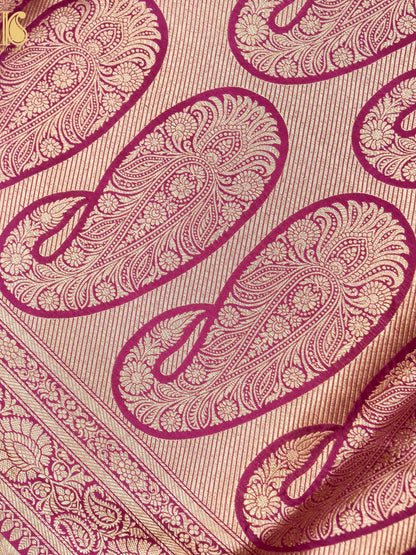 Handloom Banarasi Katan Silk Zari Tanchoi Saree