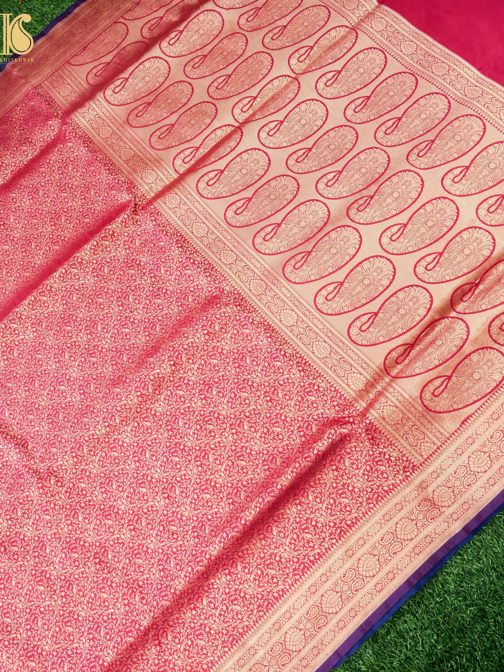 Handloom Banarasi Katan Silk Zari Tanchoi Saree