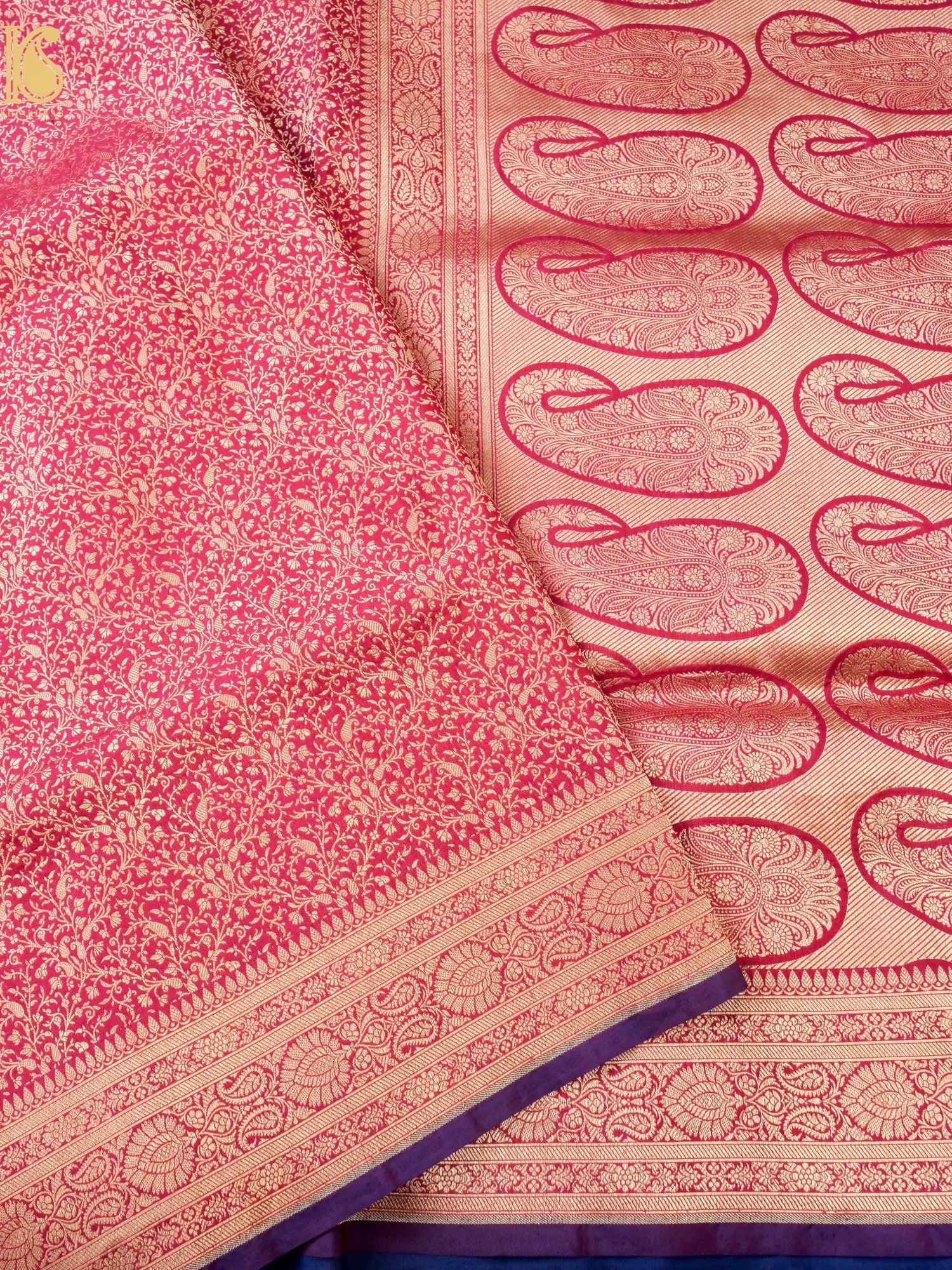 Handloom Banarasi Katan Silk Zari Tanchoi Saree