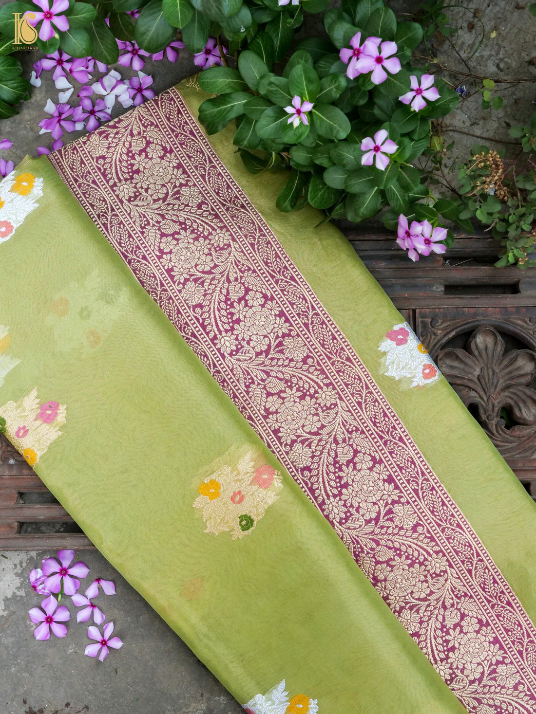 Handloom Banarasi Pure Silk Tissue Kadwa Saree