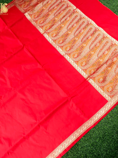 Handwoven Pure Mashru Satin Silk Tanchoi Banarasi Saree