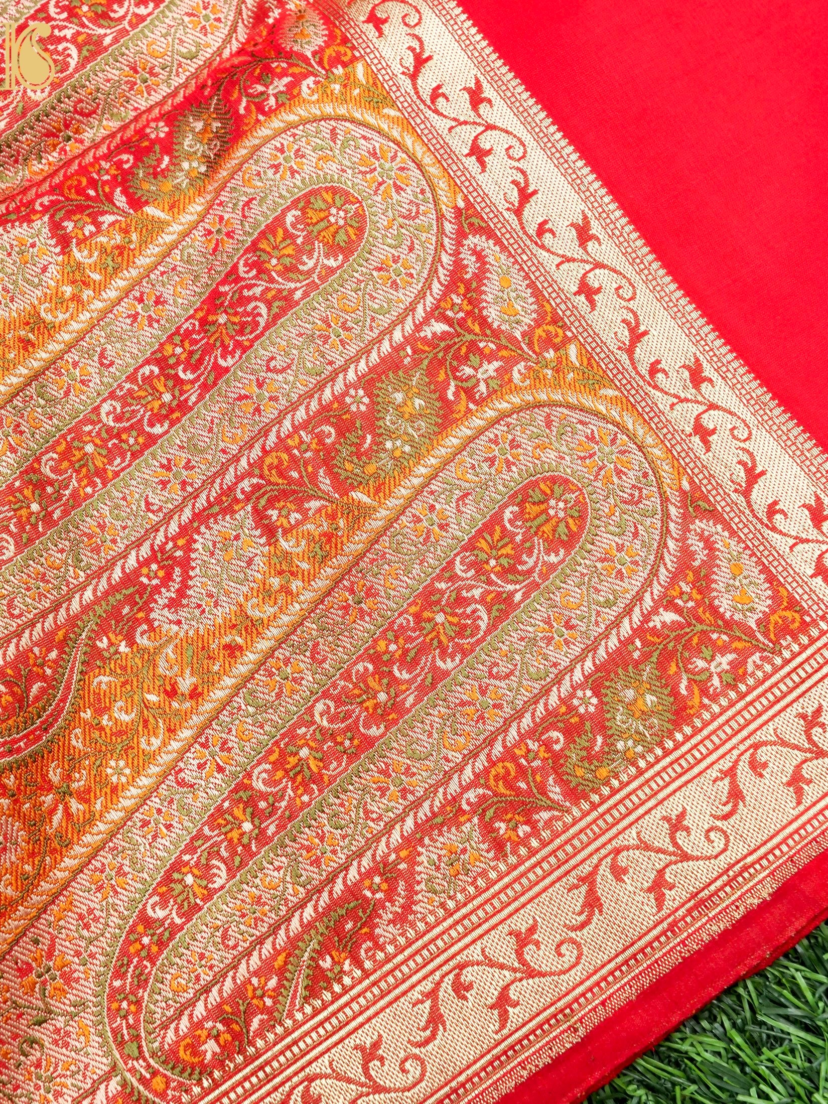 Handwoven Pure Mashru Satin Silk Tanchoi Banarasi Saree