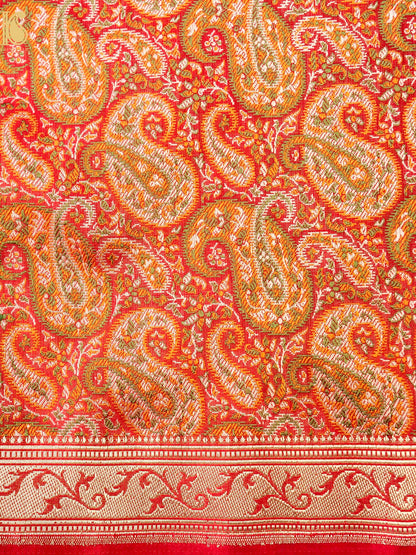 Handwoven Pure Mashru Satin Silk Tanchoi Banarasi Saree
