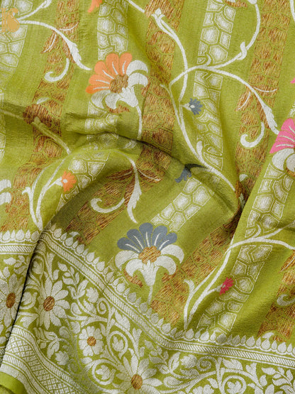 Handloom Banarasi Tussar by Georgette Silk Saree