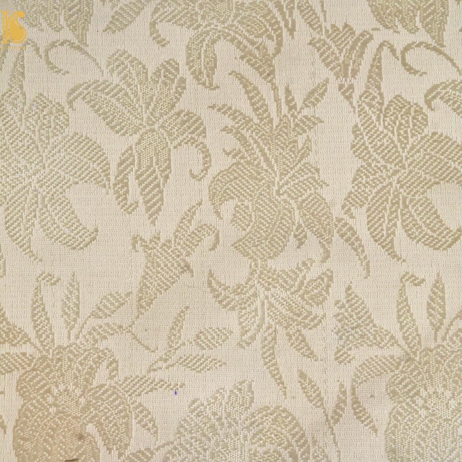 Banarasi Semi Silk Fabric Gold &amp; Silver