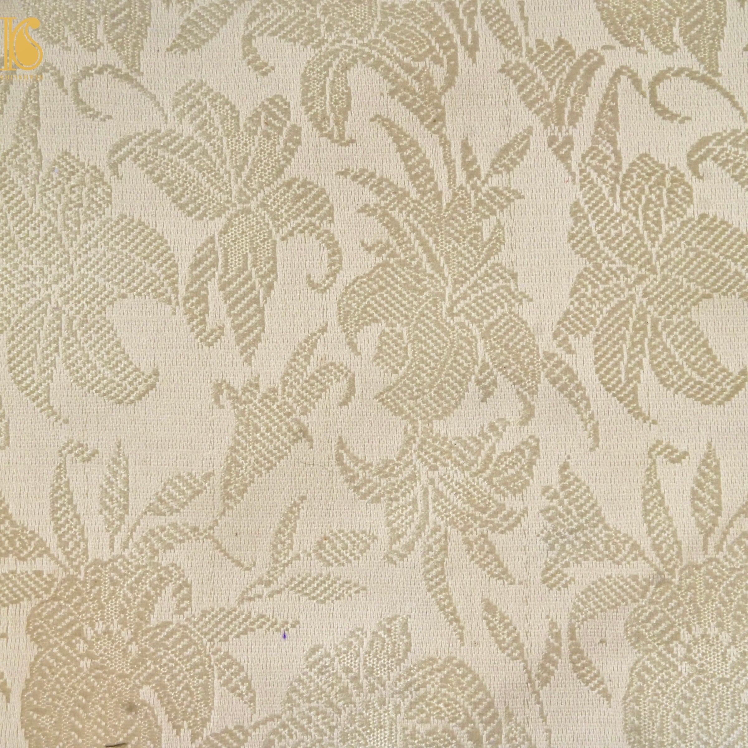 Banarasi Semi Silk Fabric Gold &amp; Silver