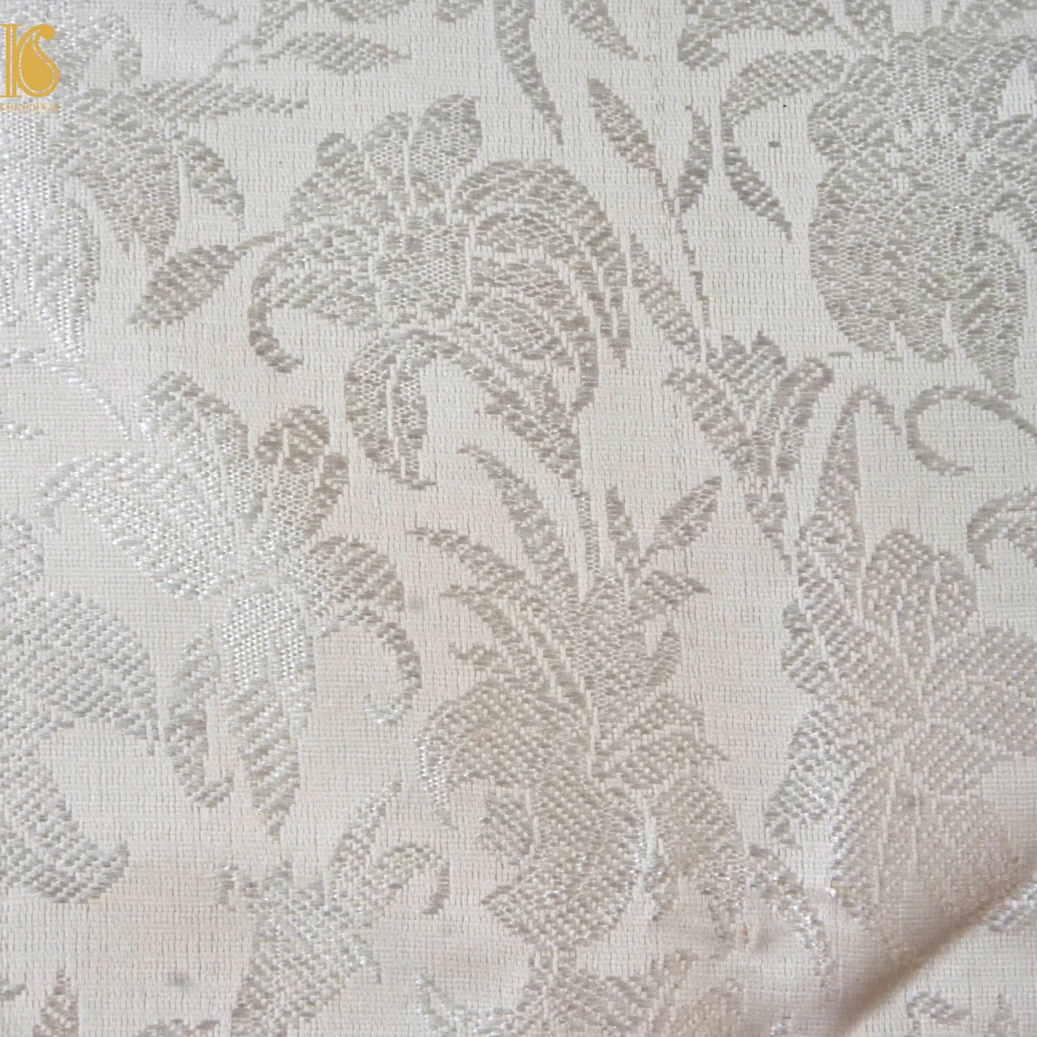 Banarasi Semi Silk Fabric Gold &amp; Silver