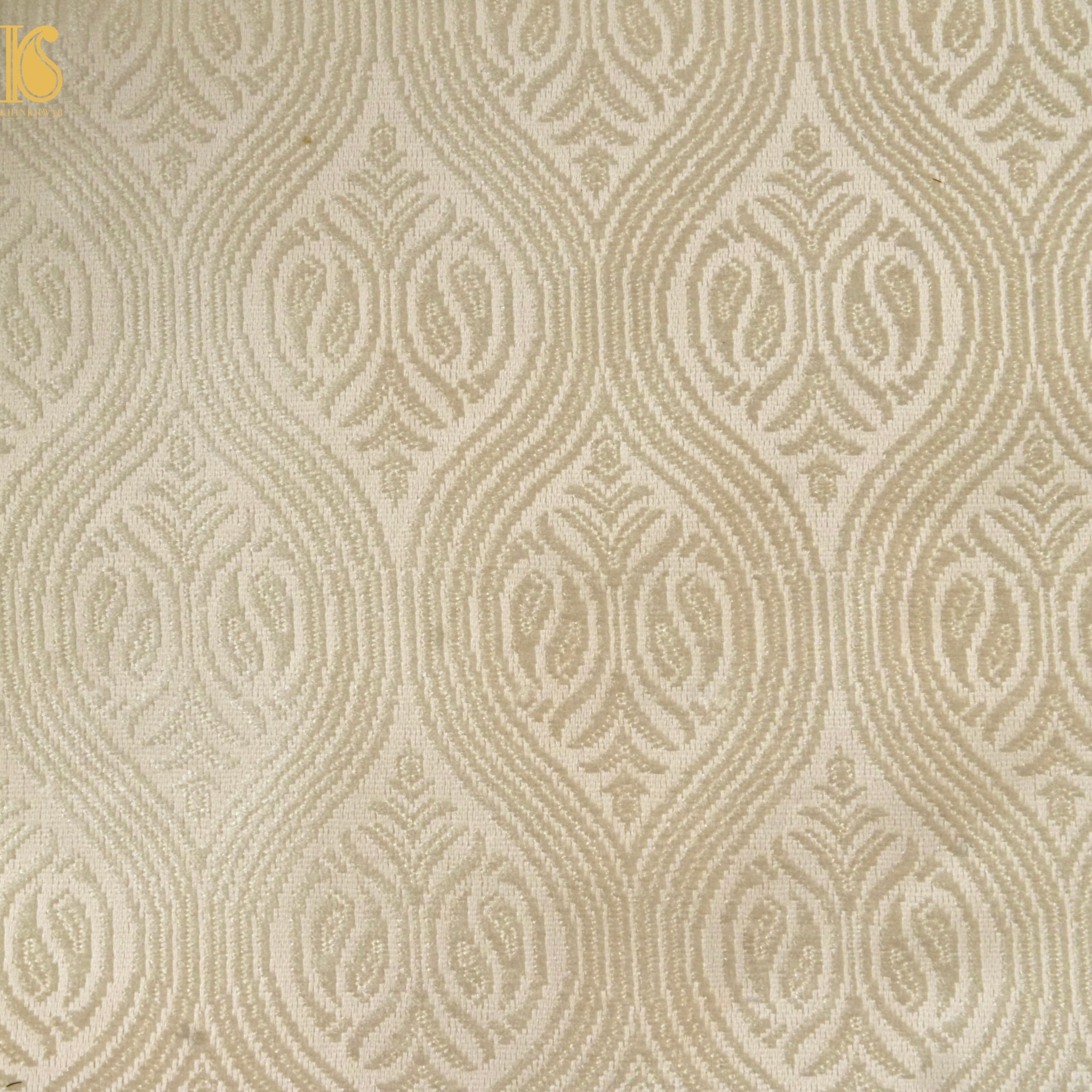 Banarasi Semi Silk Fabric Gold &amp; Silver