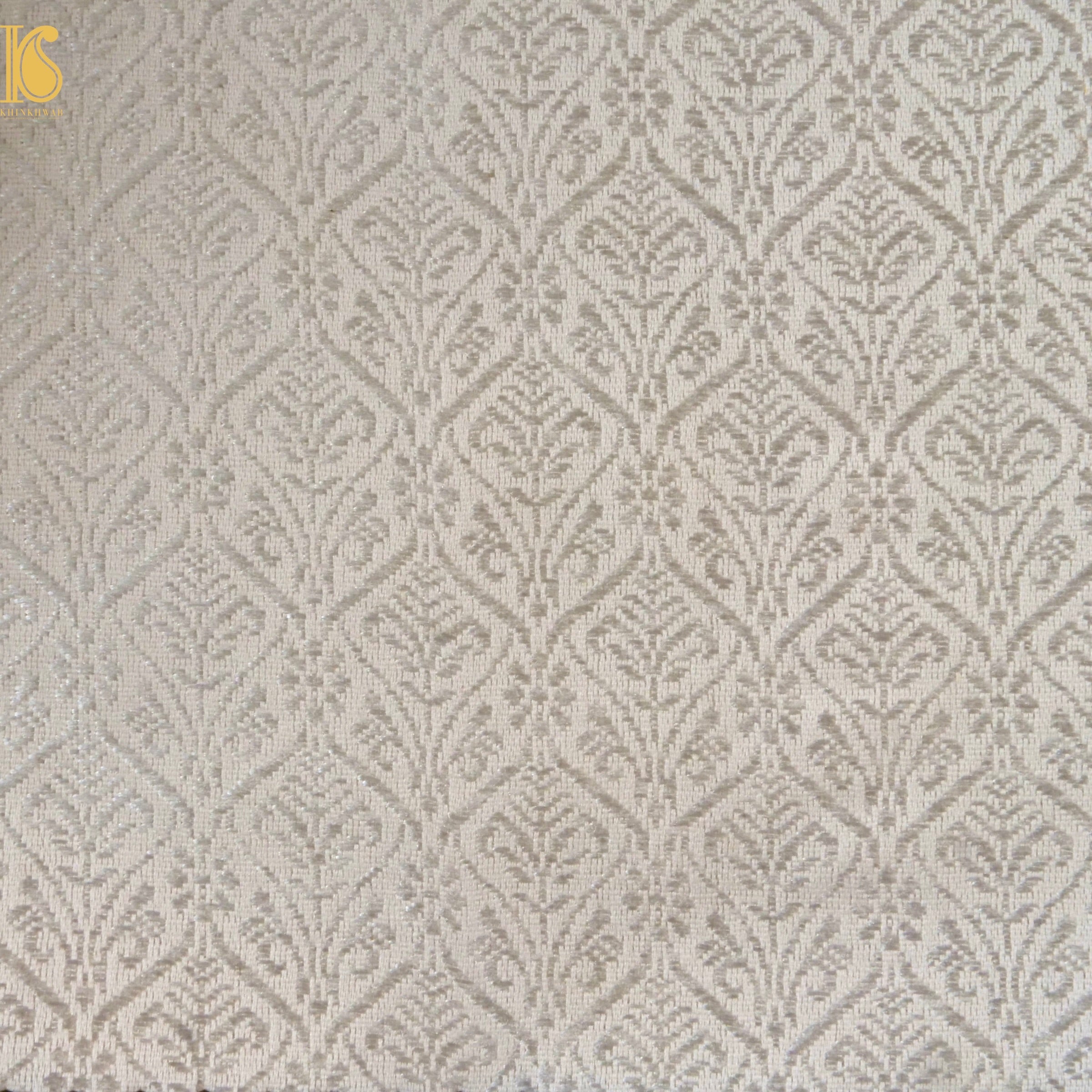 Banarasi Semi Silk Fabric Gold &amp; Silver