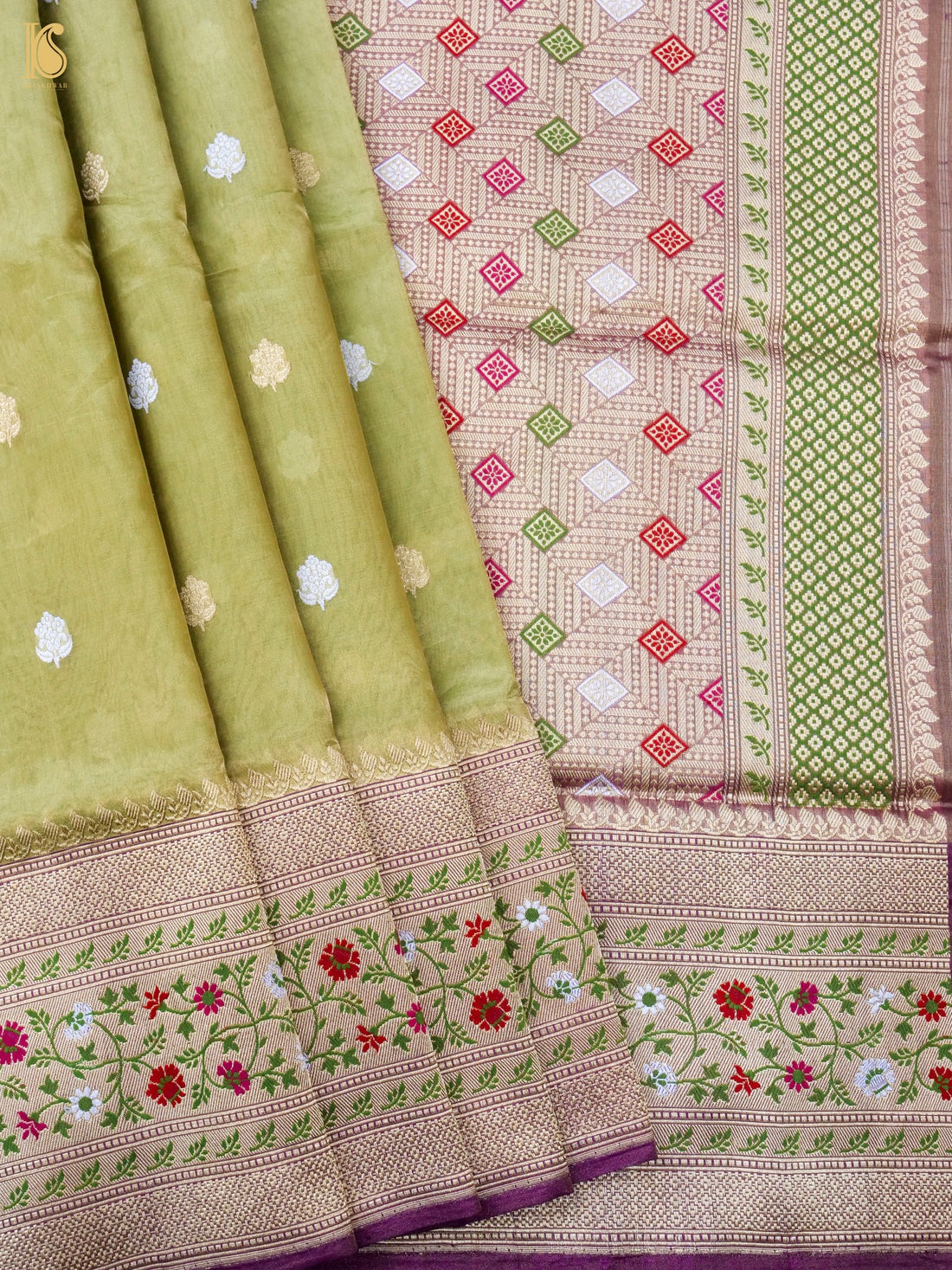 Handloom Banarasi Pure Silk Tissue Kadwa Saree