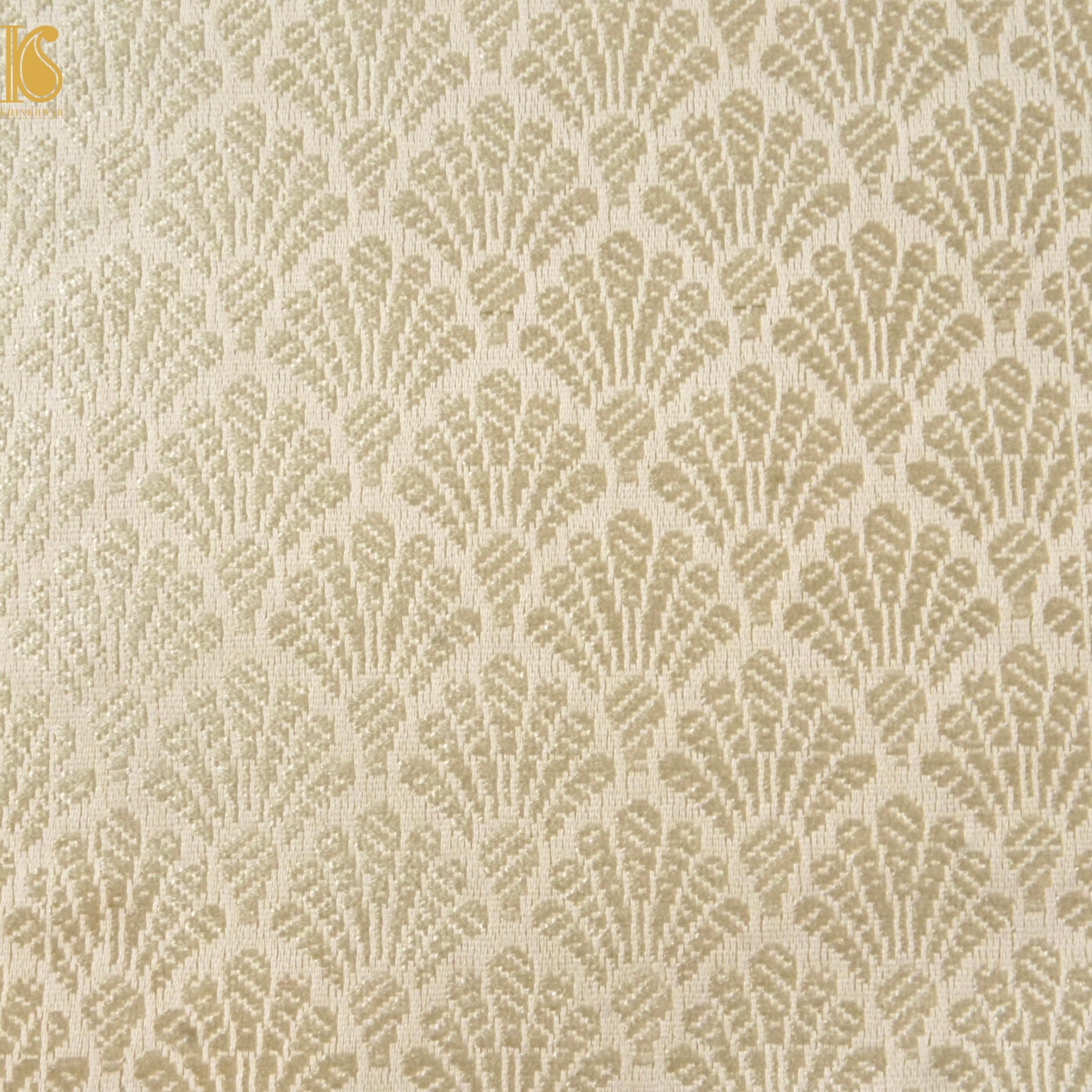 Banarasi Semi Silk Fabric Gold &amp; Silver