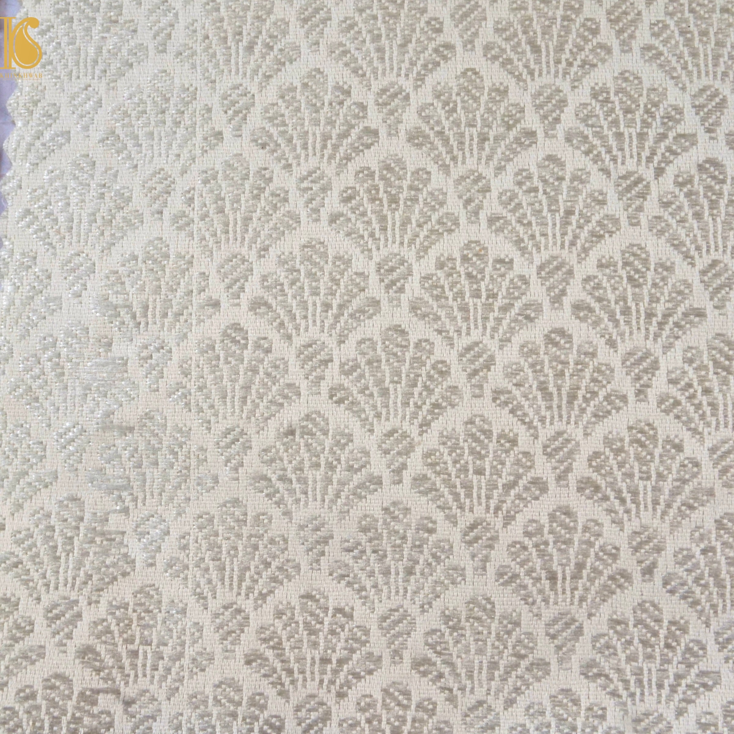 Banarasi Semi Silk Fabric Gold &amp; Silver