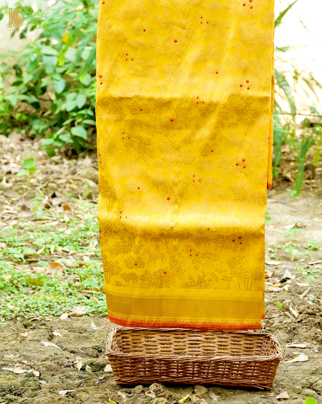 Handloom Banarasi Katan Silk Shikargah Jungle Saree