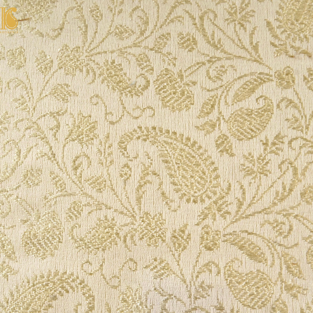 Banarasi Semi Silk Fabric Gold &amp; Silver