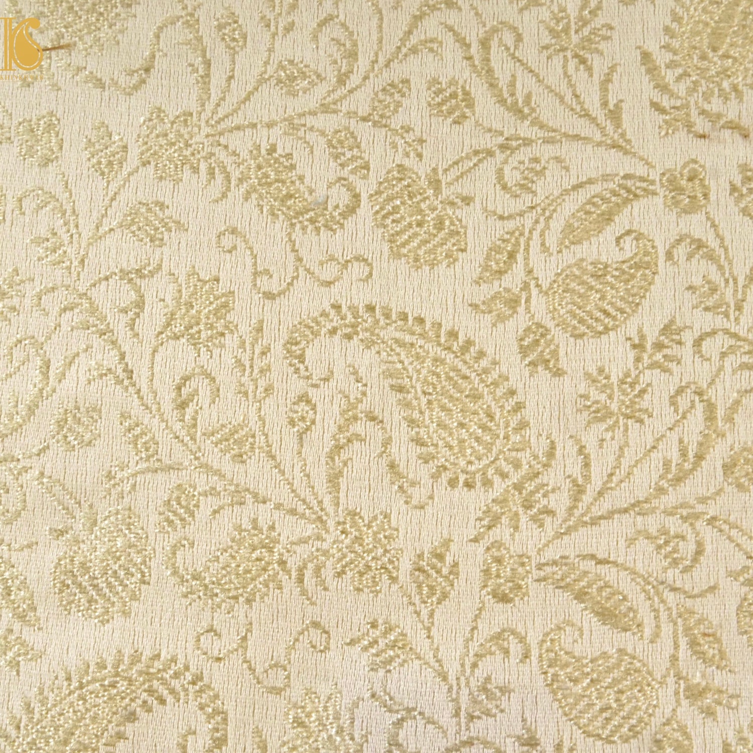 Banarasi Semi Silk Fabric Gold &amp; Silver