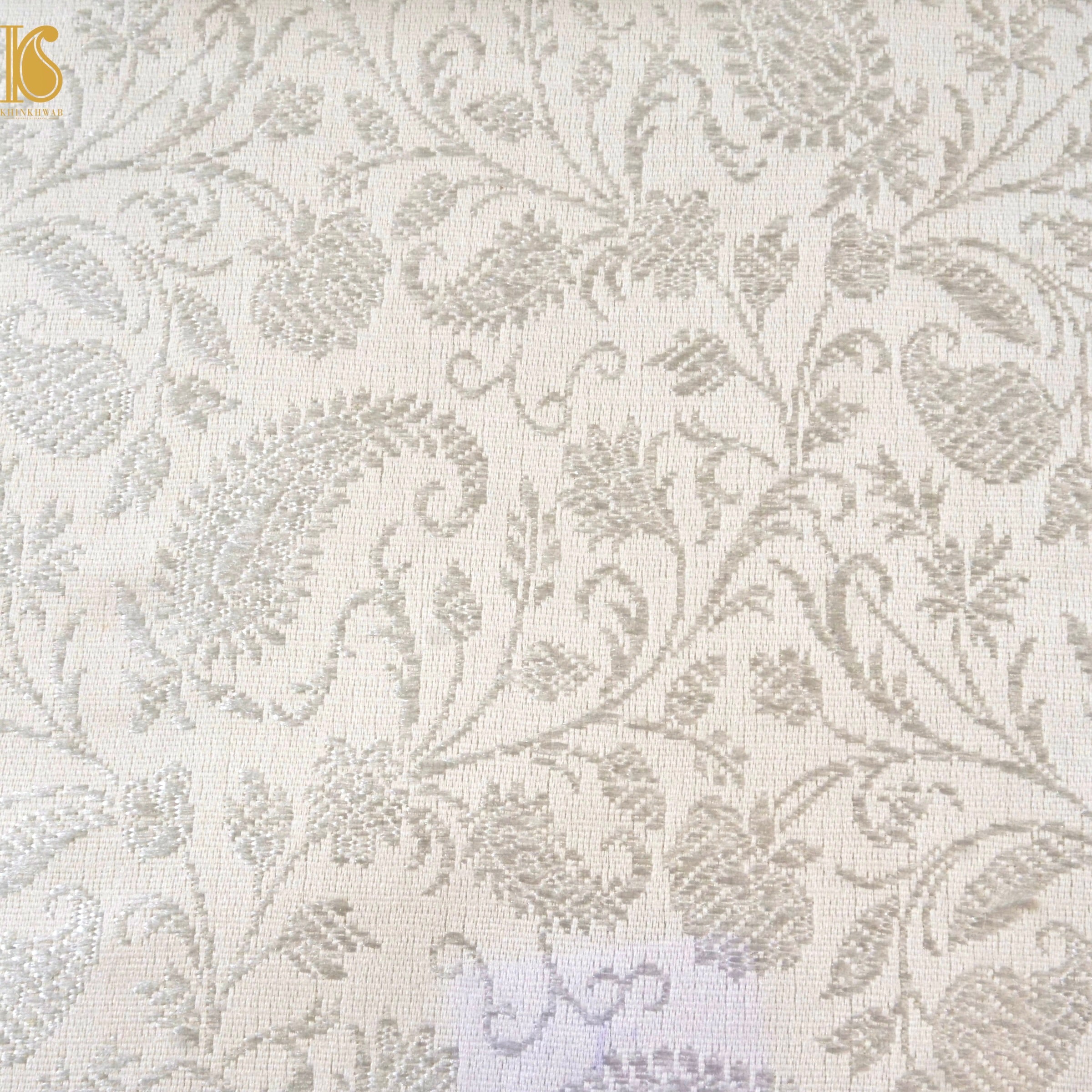 Banarasi Semi Silk Fabric Gold &amp; Silver