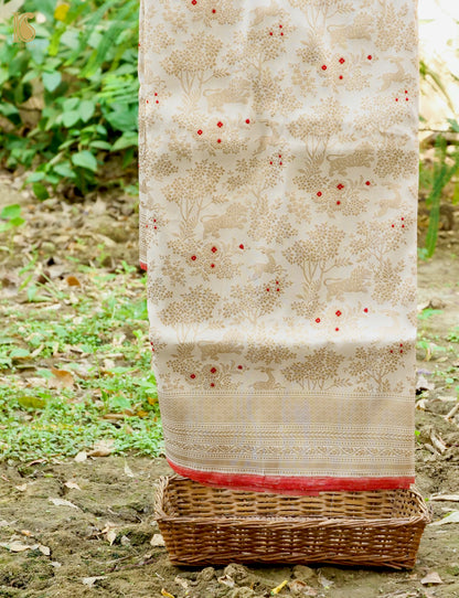 Handloom Banarasi Katan Silk Shikargah Jungle Saree