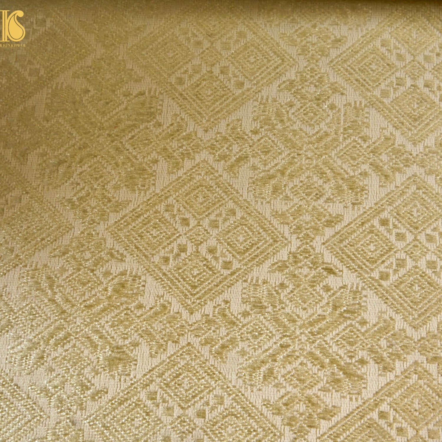 Banarasi Semi Silk Fabric Gold &amp; Silver