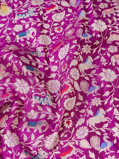 Handwoven Banarasi Katan Silk Shikargah Dupatta
