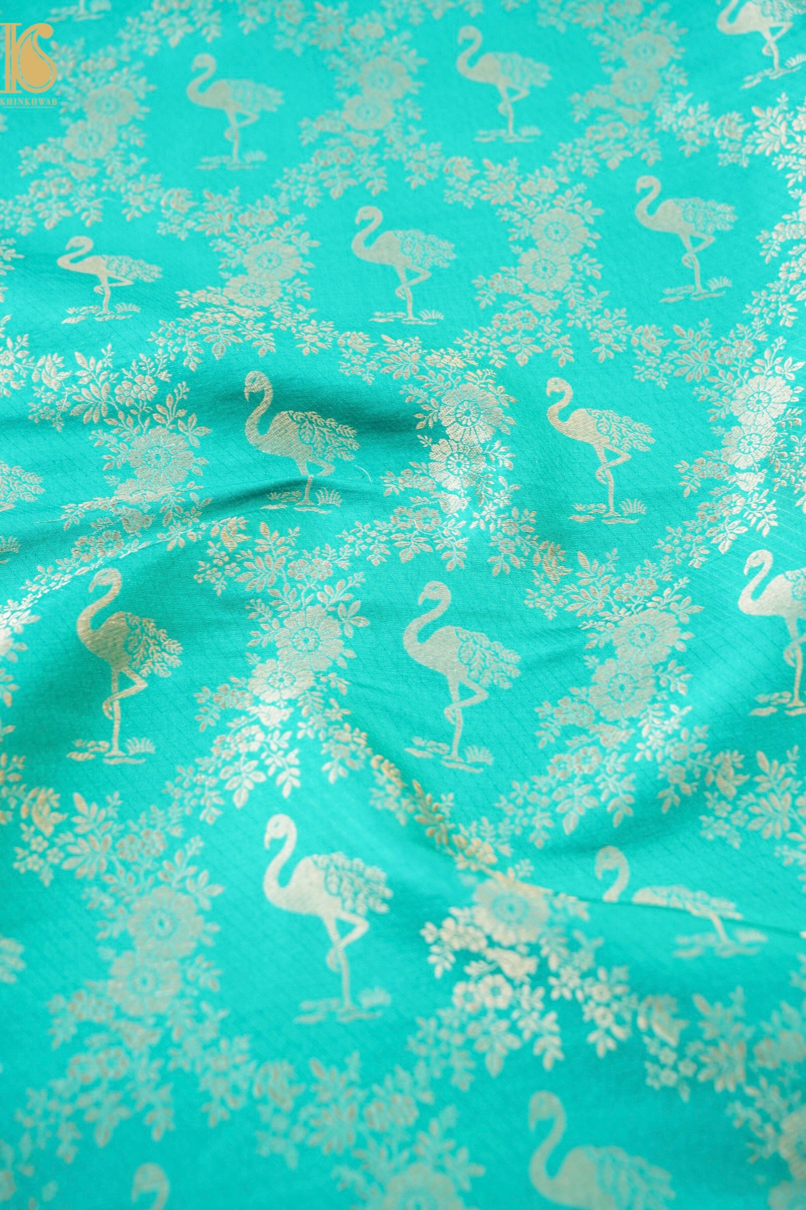 Handloom Pure Brocade Banarasi Crane Fabric