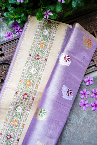 Handloom Banarasi Pure Silk Tissue Kadwa Saree