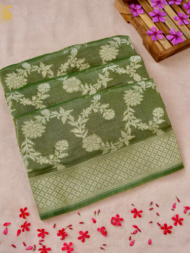 Handloom Tissue Silk Banarasi Jaal Saree