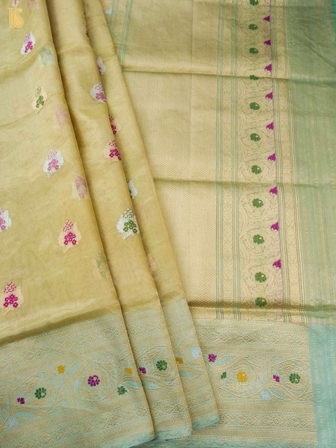Handloom Banarasi Pure Silk Tissue Kadwa Saree