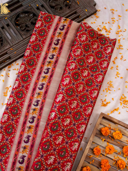 Handwoven Banarasi Katan Silk Patola Saree - Khinkhwab
