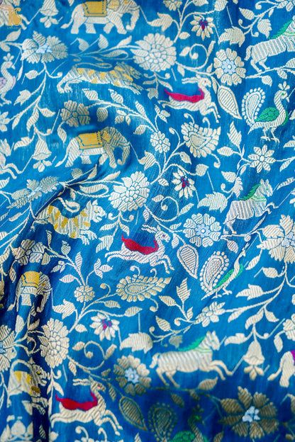 Handloom Banarasi Katan Shikargah Saree