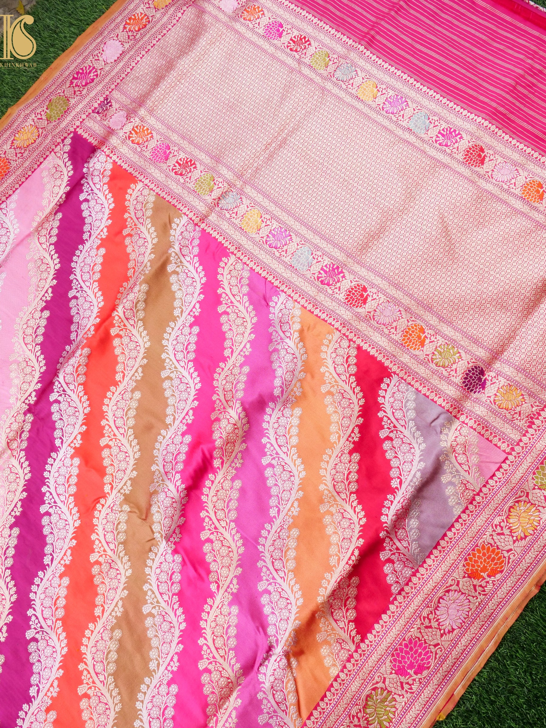 Handloom Banarasi Kadwa Rangkat Silk Saree