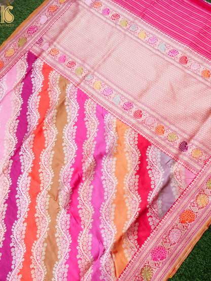 Handloom Banarasi Kadwa Rangkat Silk Saree