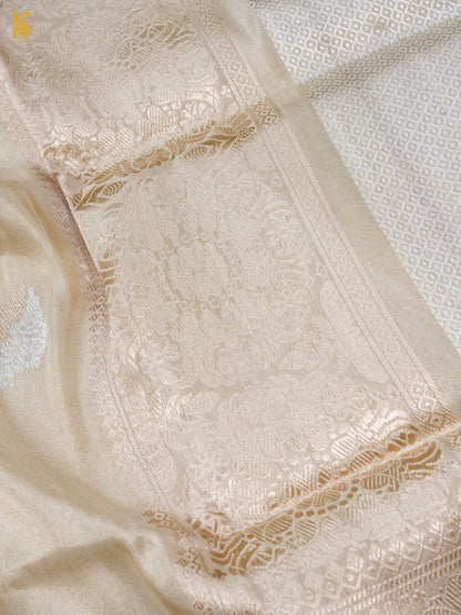 Handloom Banarasi Pure Silk Tissue Kadwa Ektara Saree