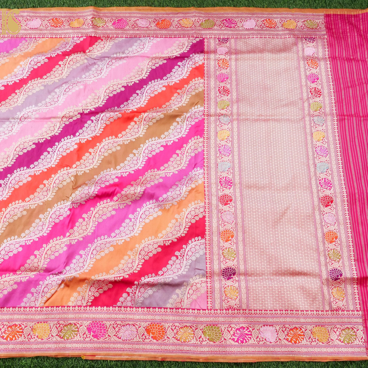 Handloom Banarasi Kadwa Rangkat Silk Saree