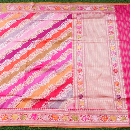 Handloom Banarasi Kadwa Rangkat Silk Saree