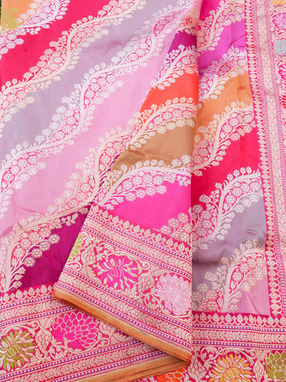Handloom Banarasi Kadwa Rangkat Silk Saree