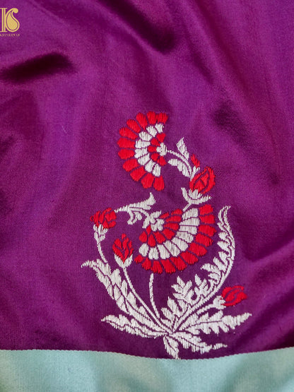 Handwoven Pure Mashru Silk Kadwa Banarasi Saree