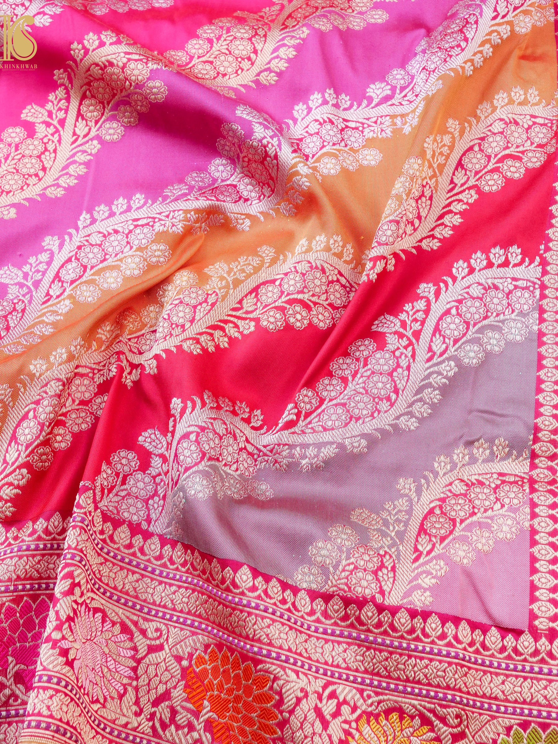Handloom Banarasi Kadwa Rangkat Silk Saree