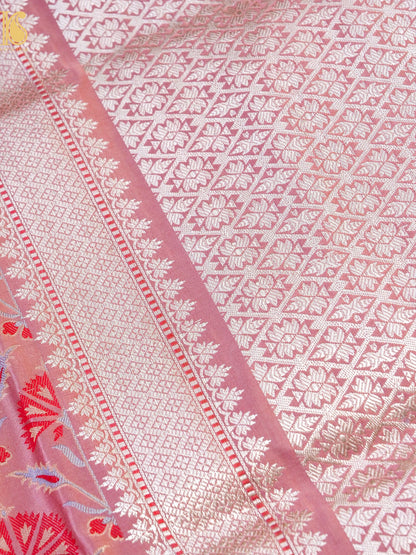 Handwoven Pure Mashru Satin Silk Tanchoi Banarasi Saree
