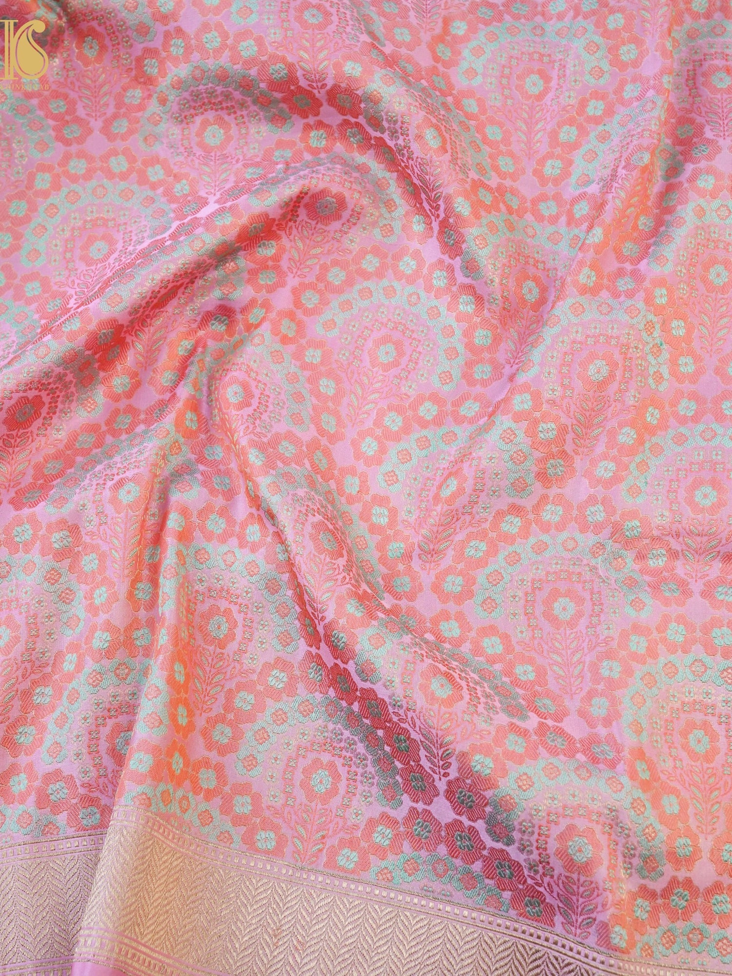 Handwoven Pure Mashru Satin Silk Tanchoi Banarasi Saree