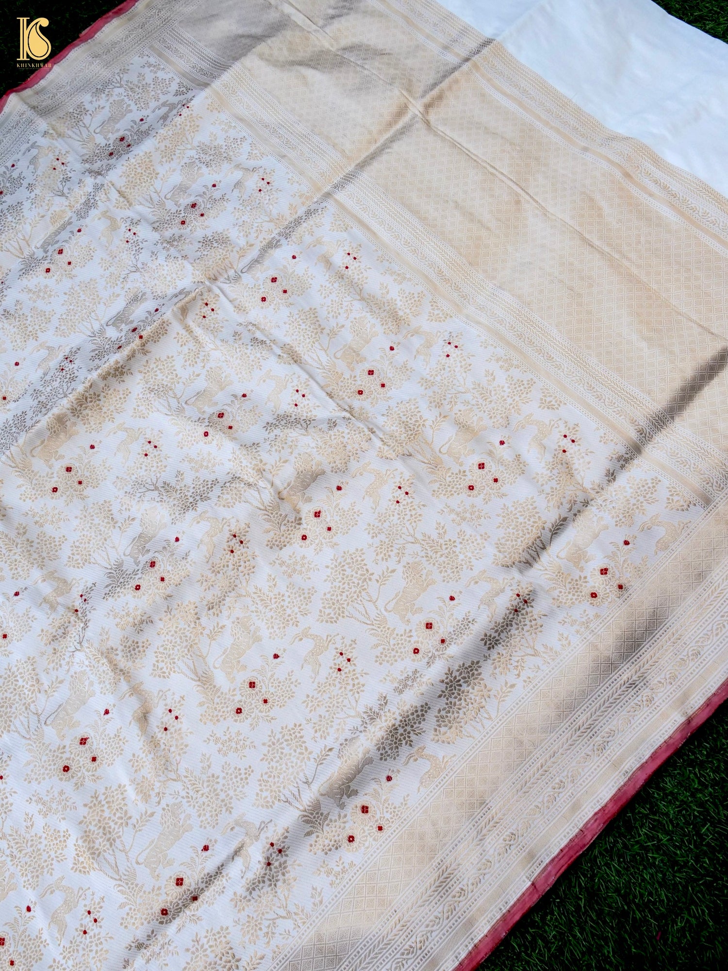 Handloom Banarasi Katan Silk Shikargah Jungle Saree