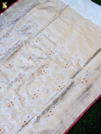 Handloom Banarasi Katan Silk Shikargah Jungle Saree