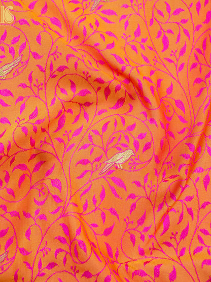 Handwoven Pure Mashru Satin Silk Tanchoi Banarasi Saree