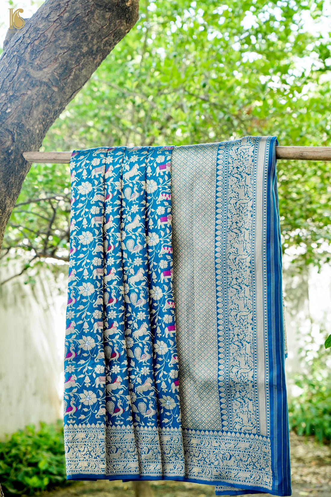Handloom Banarasi Katan Shikargah Saree