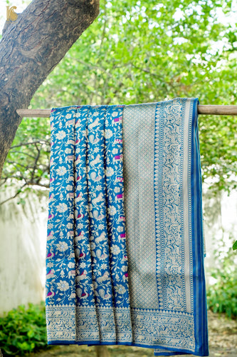 Handloom Banarasi Katan Shikargah Saree