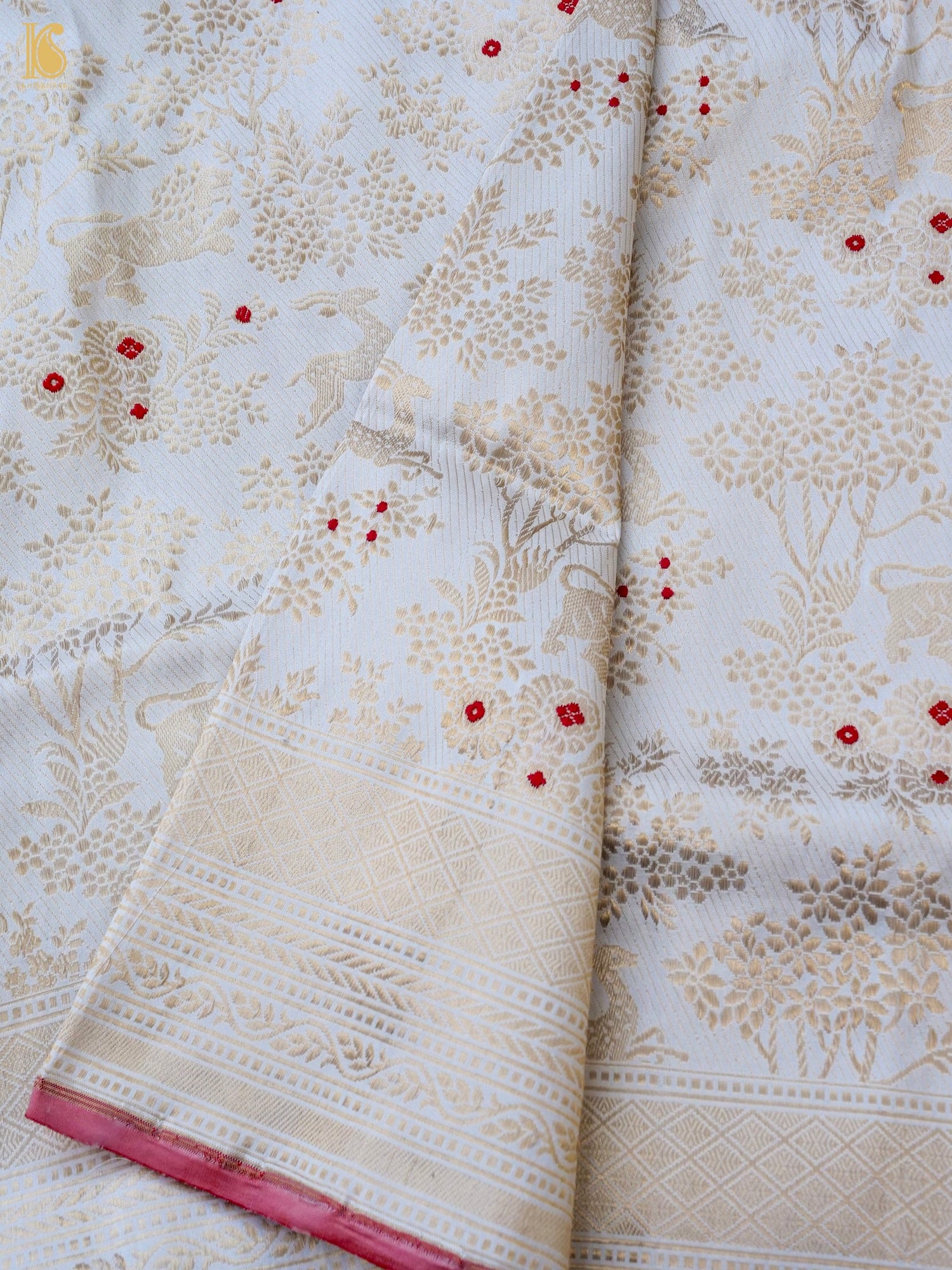 Handloom Banarasi Katan Silk Shikargah Jungle Saree